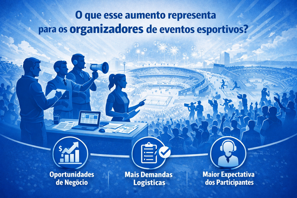 O que o aumento à prática esportiva representa para os organizadores de eventos?